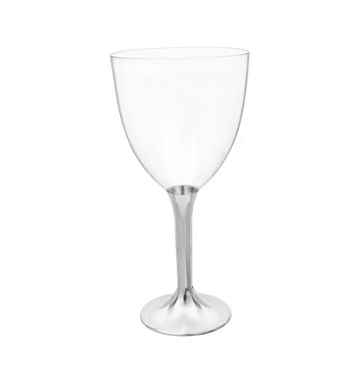 Plastic stamglas wijn niquel chroom verwijderbare stam 300ml (200 stuks) Plastic stamglas wijn niquel chroom verwijderbare stam 300ml (200 stuks)