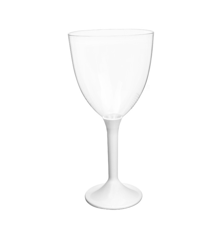 Plastic stamglas wijn wit verwijderbare stam 300ml (200 stuks) Plastic stamglas wijn wit verwijderbare stam 300ml (200 stuks)