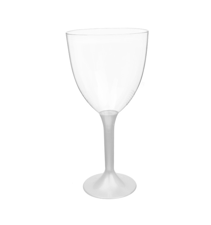 Plastic stamglas wijn wit parel verwijderbare stam 300ml (20 stuks) Plastic stamglas wijn wit parel verwijderbare stam 300ml (20 stuks)