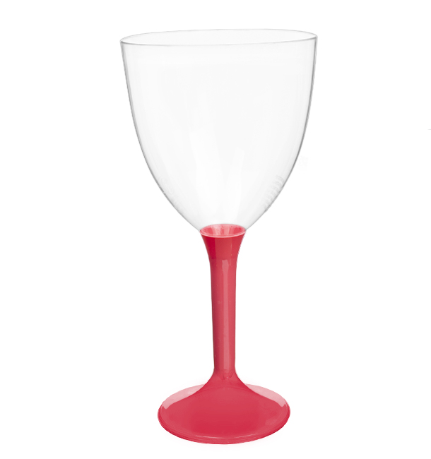 Plastic stamglas wijn Koraal verwijderbare stam 300ml (20 stuks)