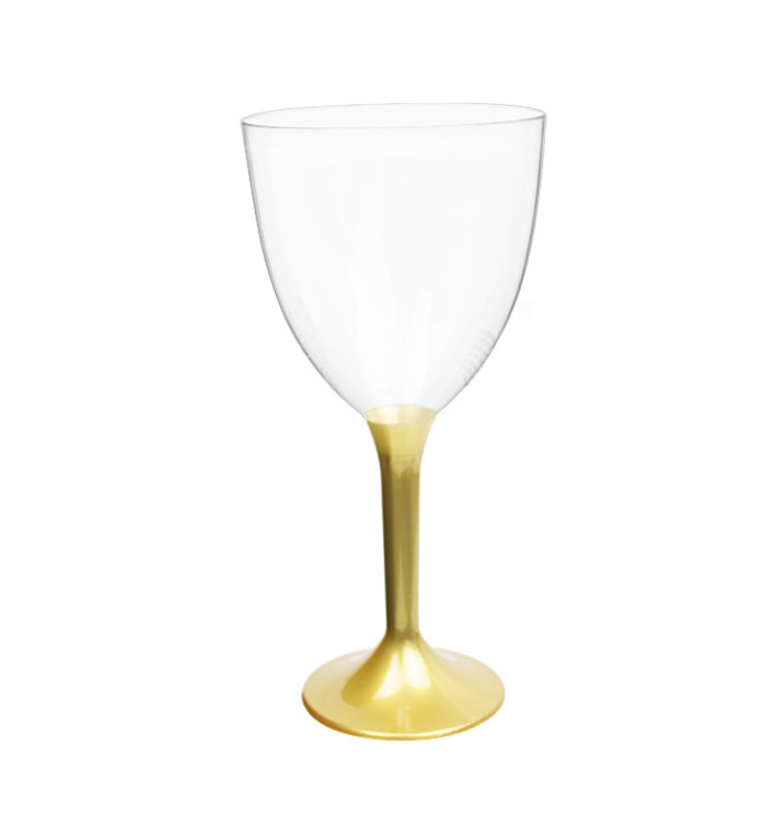 Plastic stamglas wijn goud verwijderbare stam 300ml (20 stuks) Plastic stamglas wijn goud verwijderbare stam 300ml (20 stuks)