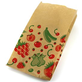 Papieren voedsel zak Fruit Design 14+7x28cm (100 stuks) 