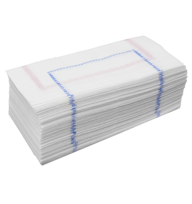Papieren servet "Zigzag" blauw-rode 14x14 (25.000 stuks)