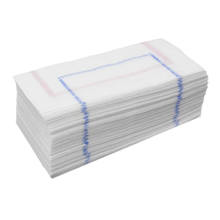 Papieren servet "Zigzag" blauw-rode 14x14 (25.000 stuks)