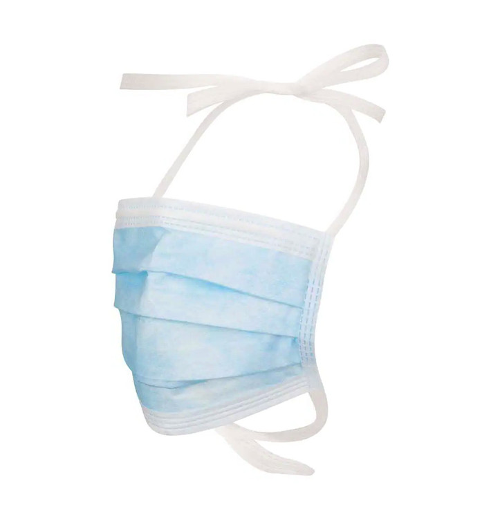 Wegwerp Chirurgisch Masker Drie Laags en Bandjes Blauw (50 stuks)