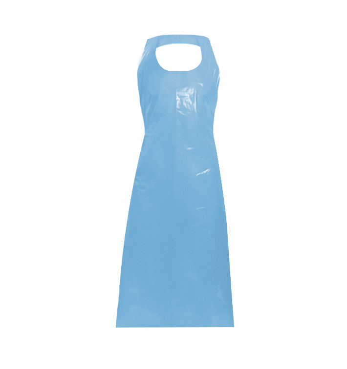 Wegwerp plastic PE schort G80 blauw 76x120cm (500 stuks) Wegwerp plastic PE schort G80 blauw 76x120cm (500 stuks)