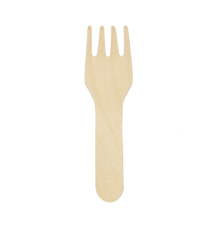 Houten mini vork 7,5cm (100 stuks) Houten mini vork 7,5cm (100 stuks)