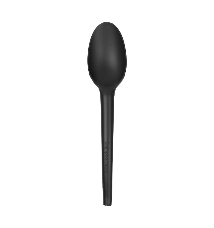 Biologisch afbreekbare Lepel CPLA Zwart 16,5cm (25 stuks) Biologisch afbreekbare Lepel CPLA Zwart 16,5cm (25 stuks)