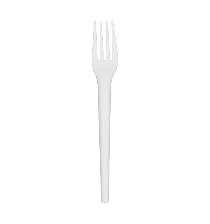 Biologisch afbreekbare vork CPLA Wit 17cm (25 stuks) Biologisch afbreekbare vork CPLA Wit 17cm (25 stuks)