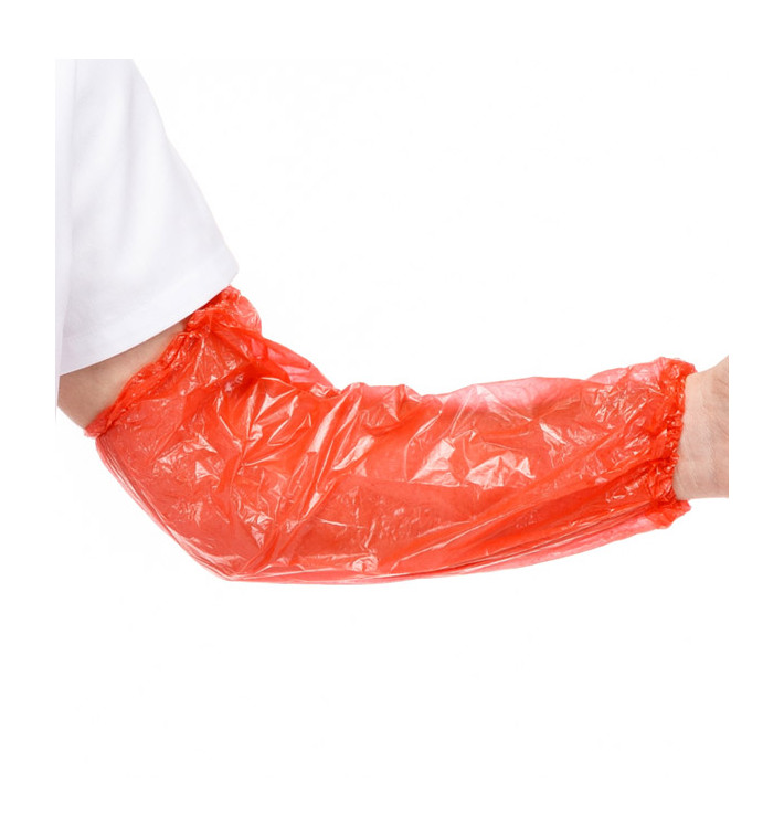 Wegwerp plastic Over omhulsel PE rood G80 18x44cm (100 stuks) Wegwerp plastic Over omhulsel PE rood G80 18x44cm (100 stuks)