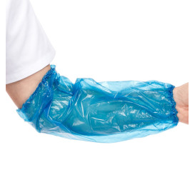 Wegwerp plastic Over omhulsel PE blauw G80 18x44cm (100 stuks)