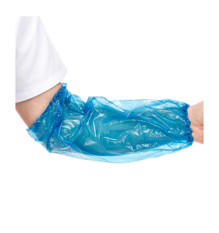 Wegwerp plastic Over omhulsel PE blauw G80 18x44cm (1.000 stuks) Wegwerp plastic Over omhulsel PE blauw G80 18x44cm (1.000 stuks)
