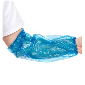 Wegwerp plastic Over omhulsel PE blauw G120 18x44cm (100 stuks) 