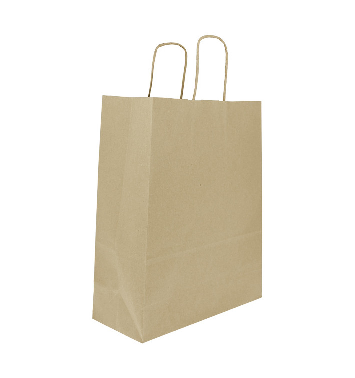 Papieren zak met handgrepen kraft 100g/m² 25+11x31cm (250 stuks) Papieren zak met handgrepen kraft 100g/m² 25+11x31cm (250 stuks)