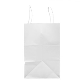Papieren zak met handgrepen kraft wit 80g/m² 30+18x29cm (250 stuks)