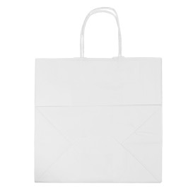Papieren zak met handgrepen kraft wit 80g/m² 30+18x29cm (250 stuks)