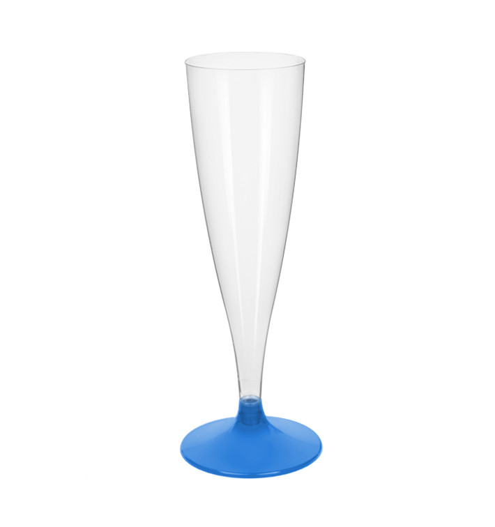 Plastic stam fluitglas Mousserende Wijn blauw transparant 140ml 2P (20 stuks) Plastic stam fluitglas Mousserende Wijn blauw transparant 140ml 2P (20 stuks)