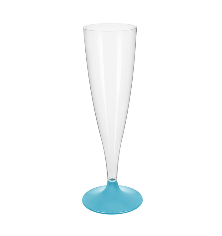 Plastic stam fluitglas Mousserende Wijn turkoois 140ml 2P (20 stuks) Plastic stam fluitglas Mousserende Wijn turkoois 140ml 2P (20 stuks)