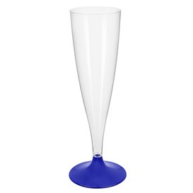 Plastic stam fluitglas Mousserende Wijn blauw parel 140ml 2P (20 stuks)