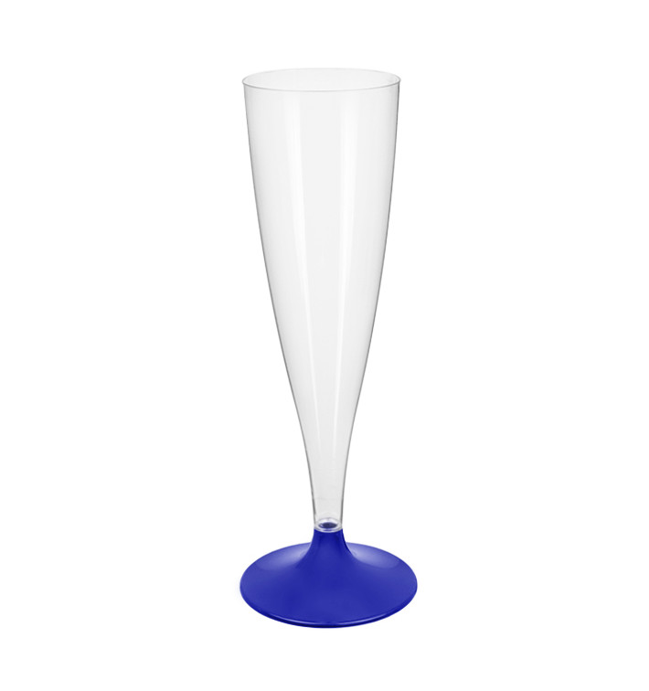 Plastic stam fluitglas Mousserende Wijn blauw parel 140ml 2P (20 stuks) Plastic stam fluitglas Mousserende Wijn blauw parel 140ml 2P (20 stuks)