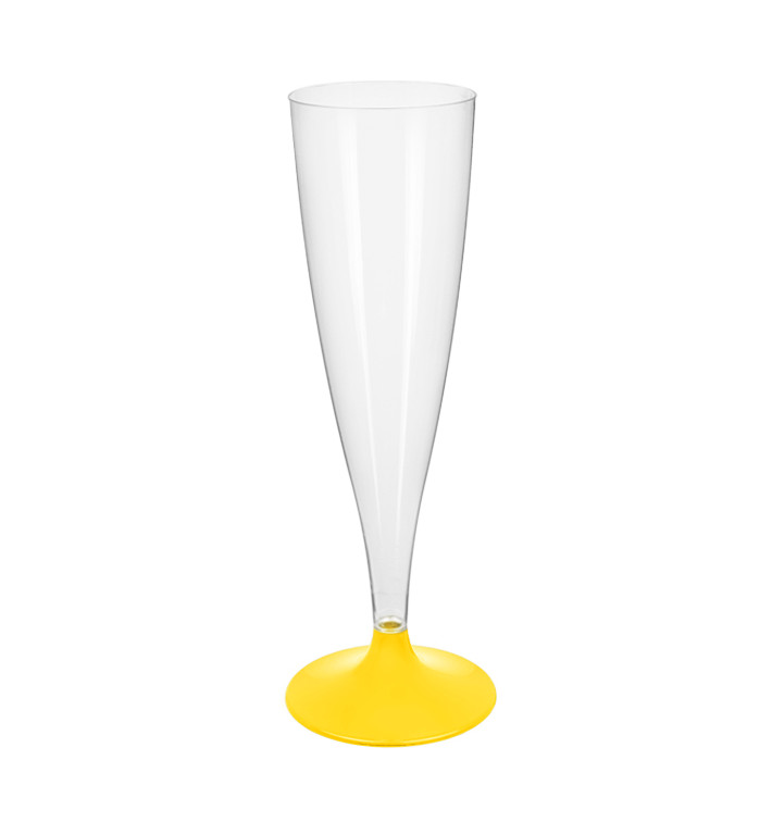 Plastic stam fluitglas Mousserende Wijn geel 140ml 2P (20 stuks) Plastic stam fluitglas Mousserende Wijn geel 140ml 2P (20 stuks)
