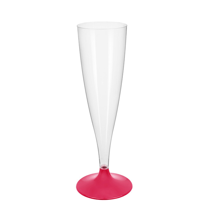 Plastic stam fluitglas Mousserende Wijn fuchsia 140ml 2P (20 stuks) Plastic stam fluitglas Mousserende Wijn fuchsia 140ml 2P (20 stuks)