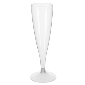 Plastic stam fluitglas Mousserende Wijn transparant 140ml 2P (20 stuks)
