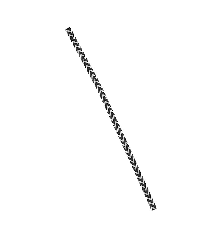 Papieren rechte rietjes zwart en wit Ø0,6cm 20cm (100 stuks) Papieren rechte rietjes zwart en wit Ø0,6cm 20cm (100 stuks)