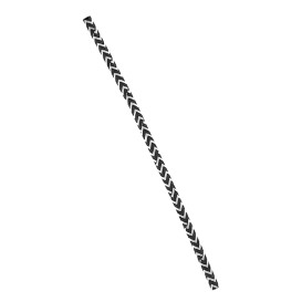 Papieren rechte rietjes zwart en wit Ø0,6cm 20cm (6000 stuks)