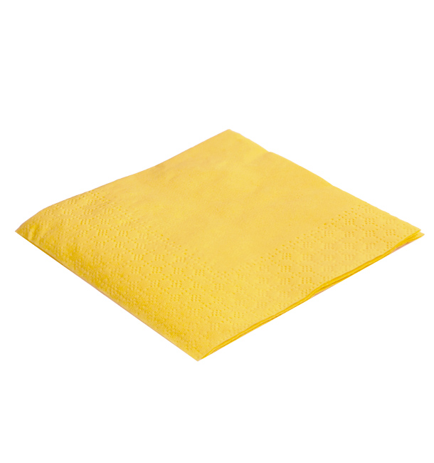 Papieren servet geel 20x20cm (100 stuks) 