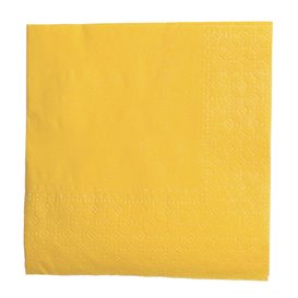 Papieren servet geel 20x20cm (100 stuks) 