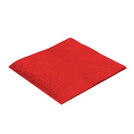 Papieren servet rood 20x20cm (100 stuks) 