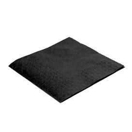 Papieren servet zwart 20x20cm 2C (100 stuks) 