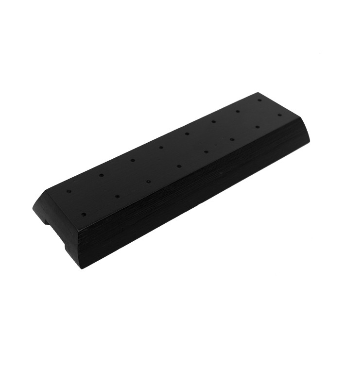 Bamboe vleespennen houder dienblad zwart 20x6x2cm (12 stuks) Bamboe vleespennen houder dienblad zwart 20x6x2cm (12 stuks)
