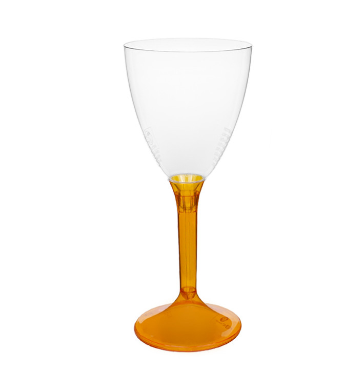 Plastic stamglas wijn oranje transparant verwijderbare stam 180ml (20 stuks) Plastic stamglas wijn oranje transparant verwijderbare stam 180ml (20 stuks)
