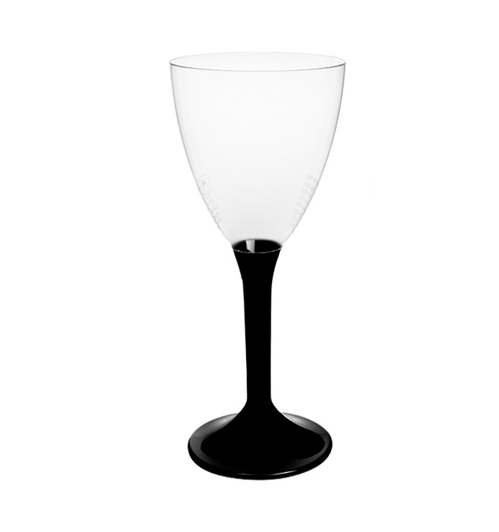 Plastic stamglas wijn zwart verwijderbare stam 180ml (200 stuks) Plastic stamglas wijn zwart verwijderbare stam 180ml (200 stuks)