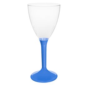 Plastic stamglas wijn blauw mediterranean verwijderbare stam 180ml (20 stuks)