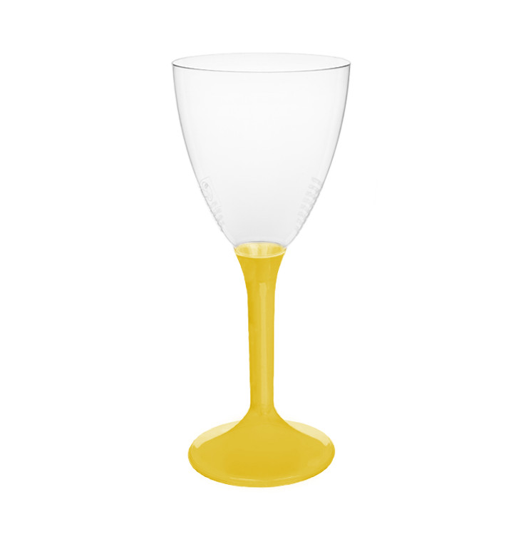 Plastic stamglas wijn geel verwijderbare stam 180ml (20 stuks) Plastic stamglas wijn geel verwijderbare stam 180ml (20 stuks)