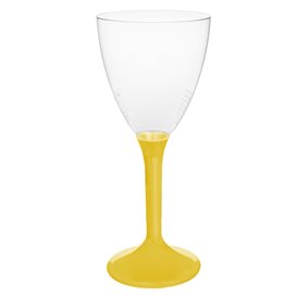 Plastic stamglas wijn geel verwijderbare stam 180ml (200 stuks)