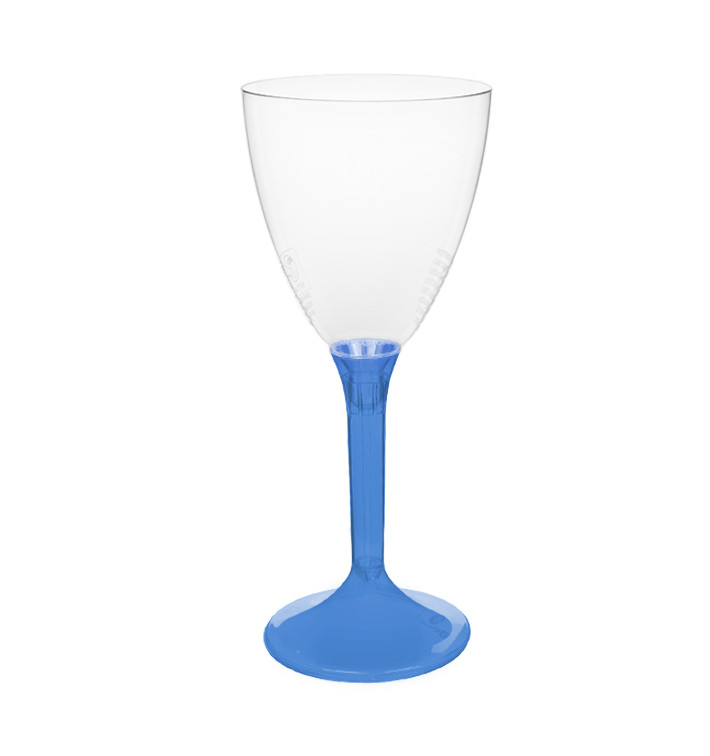 Plastic stamglas wijn blauw transparant verwijderbare stam 180ml (20 stuks) Plastic stamglas wijn blauw transparant verwijderbare stam 180ml (20 stuks)