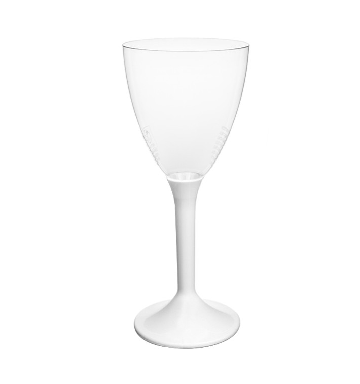 Plastic stamglas wijn wit verwijderbare stam 180ml (200 stuks) Plastic stamglas wijn wit verwijderbare stam 180ml (200 stuks)