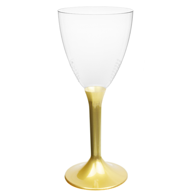 Plastic stamglas wijn goud verwijderbare stam 180ml (200 stuks)