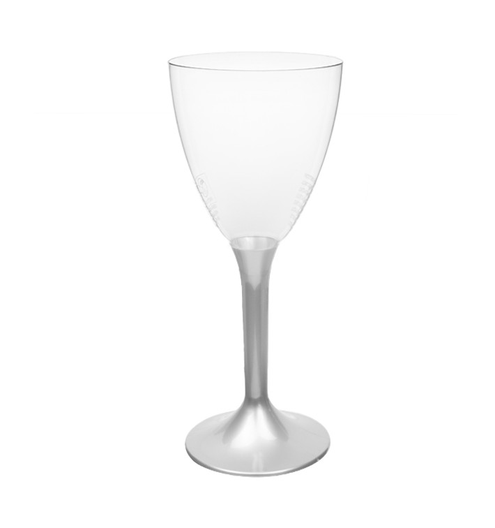 Plastic stamglas wijn grijs verwijderbare stam 180ml (200 stuks) Plastic stamglas wijn grijs verwijderbare stam 180ml (200 stuks)
