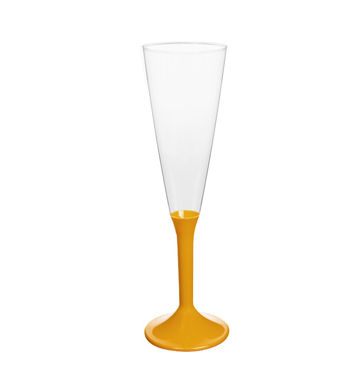 Plastic stam fluitglas Mousserende Wijn Mango 160ml 2P (200 stuks) Plastic stam fluitglas Mousserende Wijn Mango 160ml 2P (200 stuks)