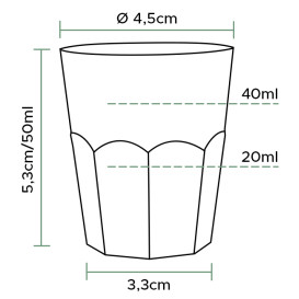 Plastic PS Shotje transparant Ø45mm 50ml (1000 stuks)