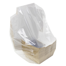 Papieren cake doosje met venster kraft 12x12x4cm (25 stuks) 