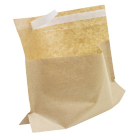 Papieren voedsel zak Autoseal kraft 21x17cm (100 stuks)