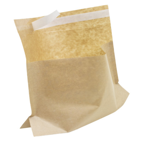 Papieren voedsel zak Autoseal kraft 21x17cm (100 stuks)