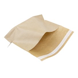 Papieren voedsel zak Autoseal kraft 21x17cm (100 stuks)