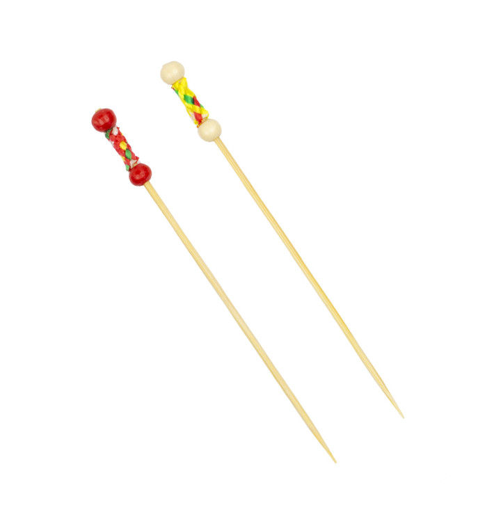Bamboe vleespennen geel Design 12cm (1.200 stuks) Bamboe vleespennen geel Design 12cm (1.200 stuks)